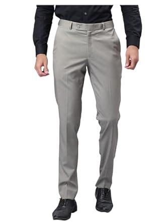 Buy FOLLOWUP Men's Slim Fit Formal Trouser Pant - Flat Front Soft Poly ...