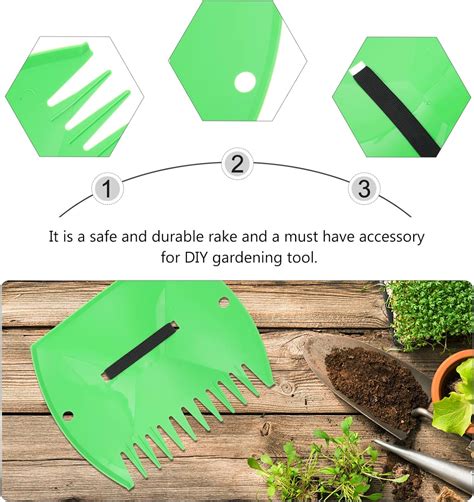 Buy Happyyami Gardening Leaf Scoops Rake Ergonomic Handheld Garden Rake ...