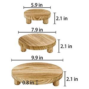 Dantawood Wooden Stool Display Stand, Round Plant Stand Wood-Flower Pot ...