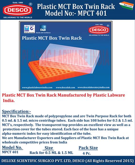 Plastic MCT Box Twin Rack - Manufacturers, Vendors & Exporter India
