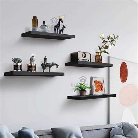 RIBAVARY® Wooden Wall Mounted Floating Shelves, Wall Rack Shelves for ...