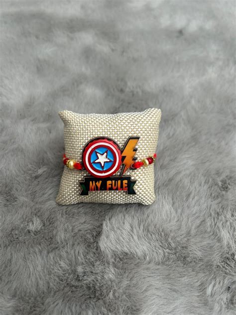 Wrap Shap Kids Rakhi - Captain America Shield Rakhi with Roli Chawal