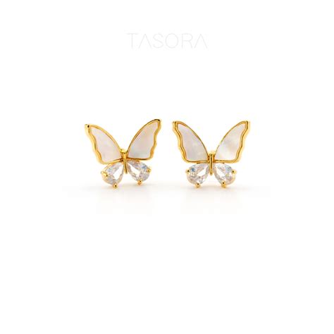 Flutter wings Stud Earrings | Tasora Stud Earrings – Tasora Official
