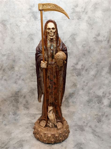 38 santa muerte statue rare large translucent brown fixed santisima ...
