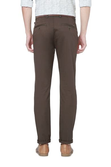 Buy Men Brown Solid Formal Trousers Online - 254317 | Peter England