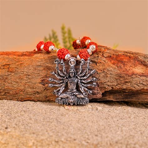 Silver Plated Lord Shiva Sitted Rudraksha Mala- Abhimantrit – Dhwani Shop