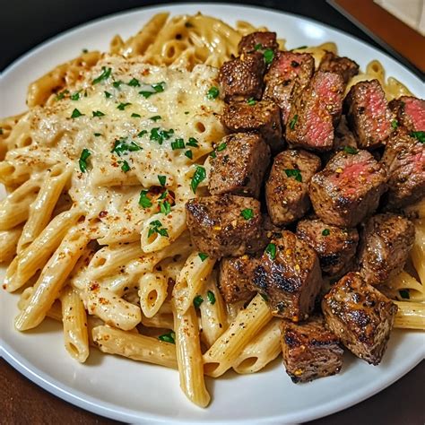 Creamy Cajun Steak Bites with Garlic Parmesan Penne Pasta 30 Minutes ...