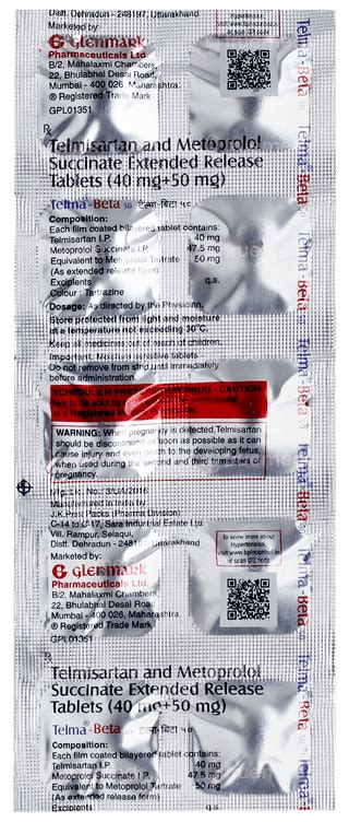Telma Beta 40 50 Mg Tablet Er 10 - Uses, Side Effects, Dosage, Price ...