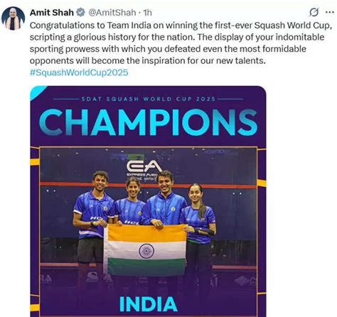 'Entire nation is proud': PM Modi hails India's historic maiden Squash ...
