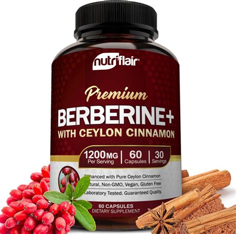 Amazon.com: NutriFlair Premium Berberine HCL 1200mg, 60 Capsules - Plus ...