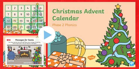 Phase 2 Christmas Phonics Advent Calendar PowerPoint
