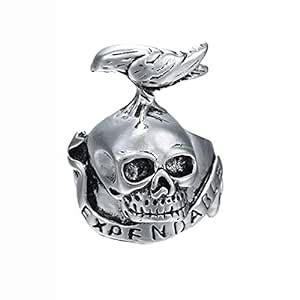 Buy Vintage Silver Squads Skull Crow Ring for Women at Amazon.in