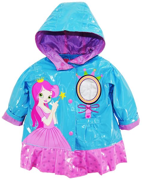wippette baby girls rain coat waterproof vinyl hooded princess raincoat ...
