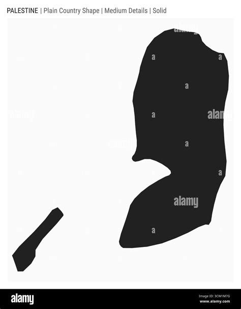 Palestine plain country map. Medium details. Solid style. Shape of ...