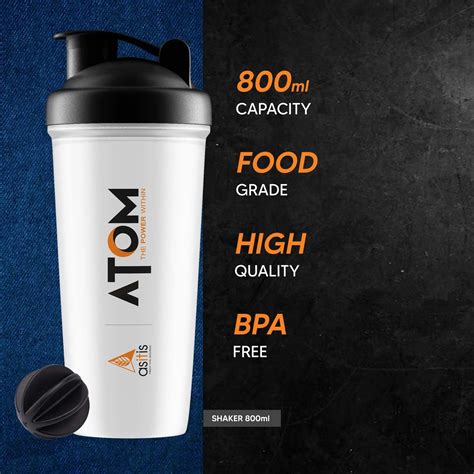 AS-IT-IS ATOM Shaker bottle 800ml | BPA free | Durable| Leak Proof | W ...