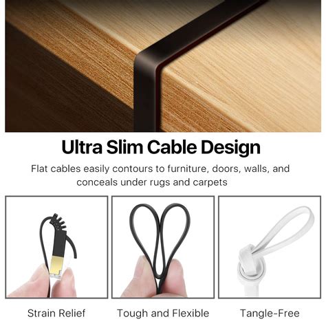 Buy TNP CAT 7 Flat Ethernet Cable 3ft, Flat Wire High Speed 10 Gbps ...