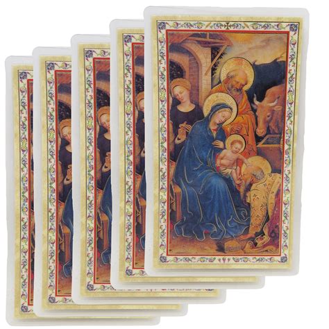 Multi Pack Laminated Nativity Prayer Cards With Holy Family Saint ...