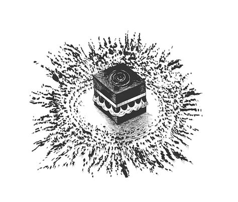 Holy kaaba in mecca saudi arabia, hand drawn sketch vector illustration ...