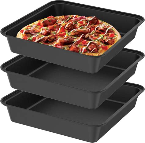 Amazon.com: YLMFTNU 3 Pcs Detroit Style Pizza Pan, Square Deep Dish ...
