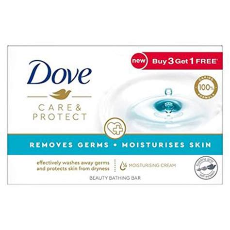 Dove Care & Protect Moisturising Cream Beauty Bathing Bar, 100g (Buy 3