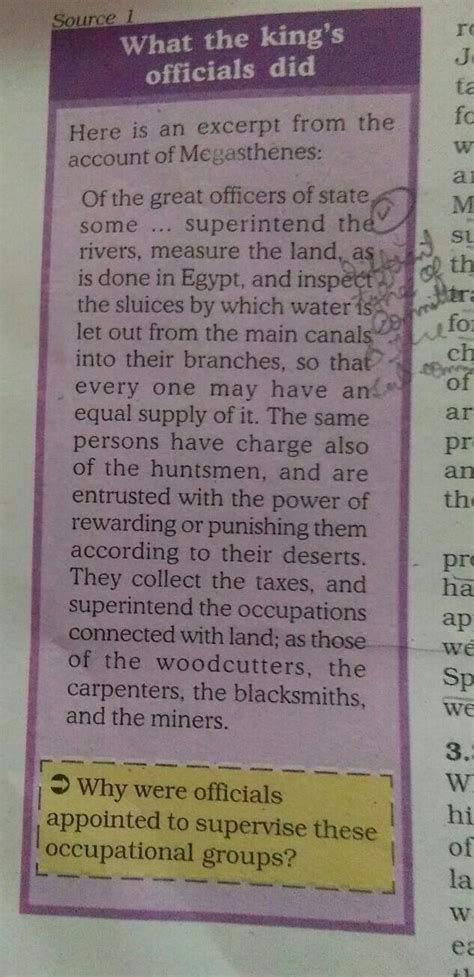 what similarity does megasthenes tell about the officials of egypt and ...