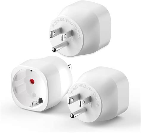 Amazon.com: SAUNORCH 3 Pack Europe to US Plug Adapter, European to USA ...