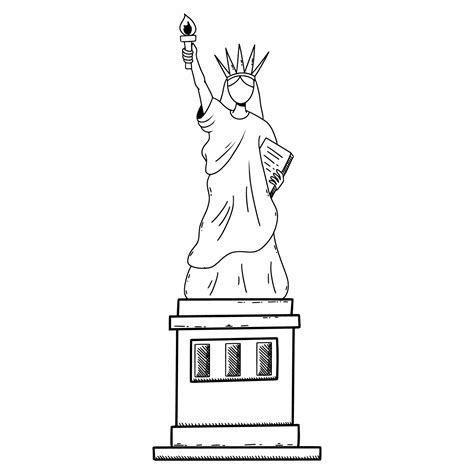 Statue Of Liberty Drawing Outline