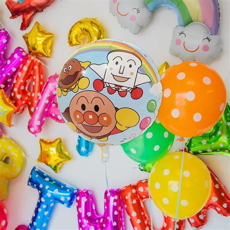 Buy deerzon Birthday Decorations, Anpanman Balloon Set, 1 Year Old, 2 ...