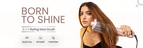 Protouch Born To Shine 2‑in‑1 Styling Blow Brush – Drying, Straighteni