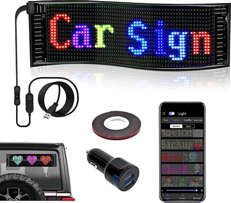 Upgraded Flexible LED Car Sign, LED Matrix Panel Bluetooth Smart App ...