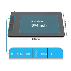 VEIKK VK640 Drawing Tablet 6x4 inch Portable Pen Tablet with 8192 ...