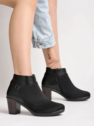 Buy Shoetopia Smart Casual Black Boots For Women & Girls Online in ...
