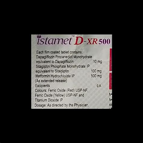 ISTAMET D XR 500MG TABLET 7'S Price, Uses, Side Effects & Substitutes ...