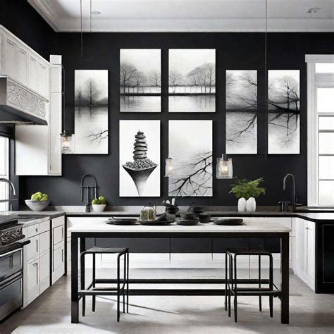 45 Excellent ideas for black and white kitchen decor