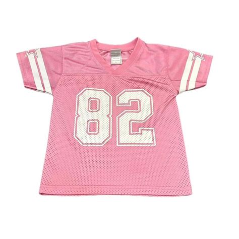 pink football jersey measurements: pit to pit :... - Depop