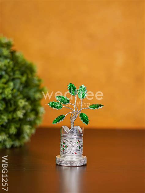 German Silver Tulasi Maadam - 4 inch - WBG1257 – BLiS