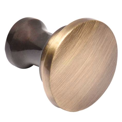 Handmade Round Distressed Brass Cabinet Knob In Antique Gold Color