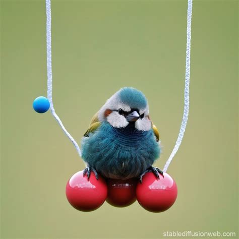 Whimsical Bird with Hanging Balls | Stable Diffusion Online