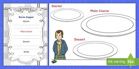 Burns Night Menu Activity - Design a Burns Supper - Twinkl