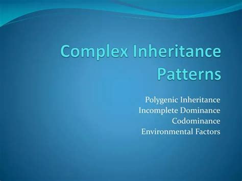 Image result for Complex Inheritance Pattern