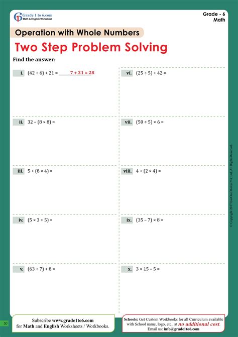 Problem Solving Worksheet 6 Grade 的图像结果