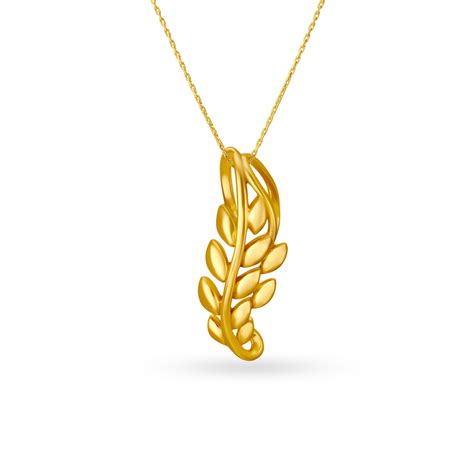 Flourishing Yellow Gold Vine Pendant and Earrings Set