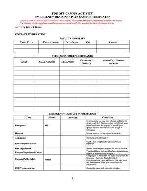 Emergency Response Plan Template | pdfFiller