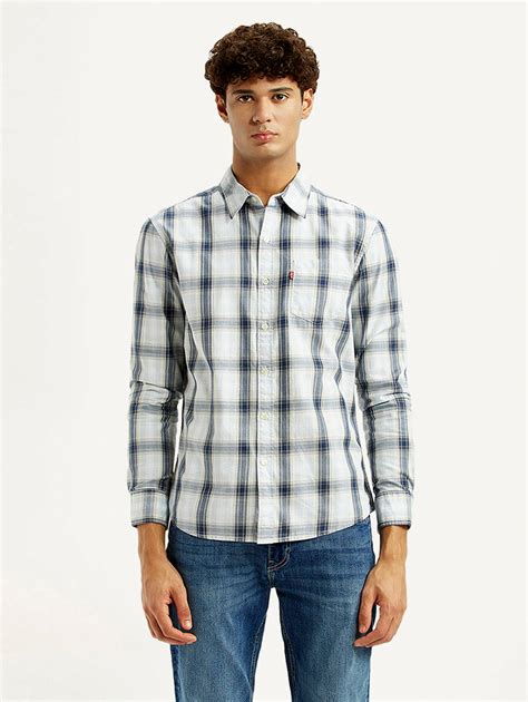 Men's Plaid White Slim Fit Shirt – Levis India Store
