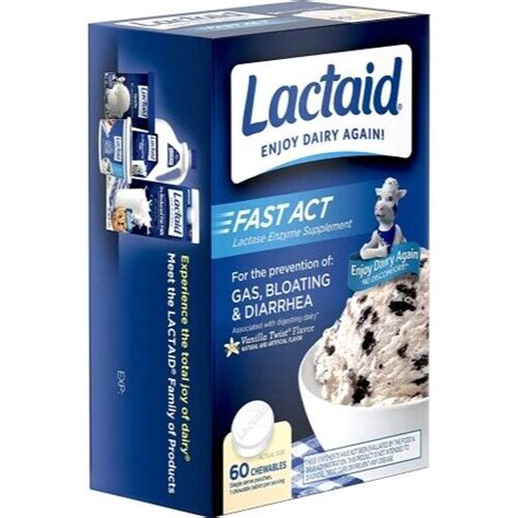 Buy 3 Pack Lactaid Fast Act Lactase Enzyme Supplement Vanilla 60 ...