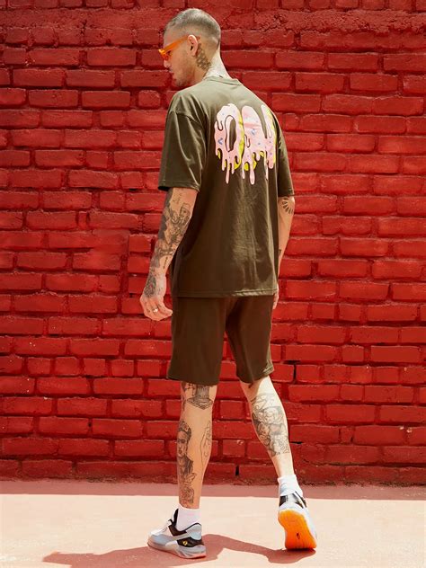 ₹999 | Campus Sutra Forest Green Oversized On-Off Co-Ord Set - Campussutra