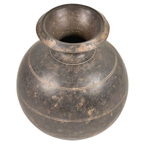 Black Indian Brass Loti Water Pot & Planter