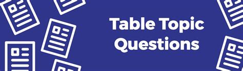 Image result for Sample Toastmaster Table Topic Questions