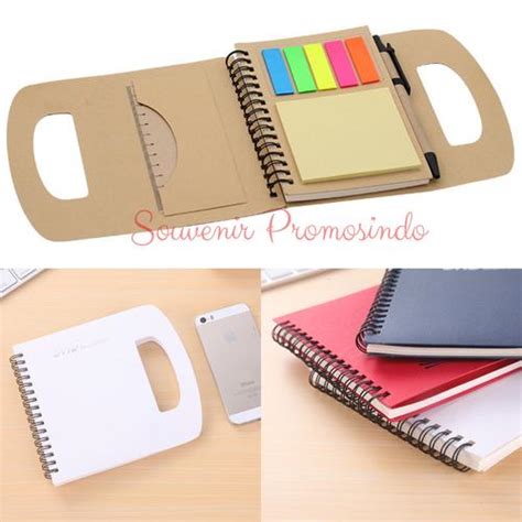 Jual Souvenir Memo Tas Post it + Pen kertas / cover custom cetak logo ...