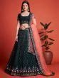 Buy Bottle Green Sequined Georgette Bridesmaid Lehenga Choli From ...